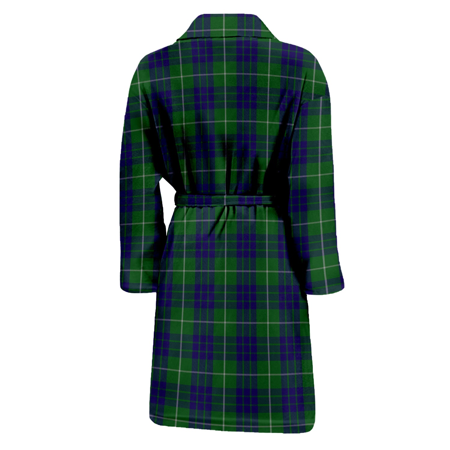 Hamilton Green Hunting Tartan Bathrobe with Family Crest - Tartan Vibes Clothing