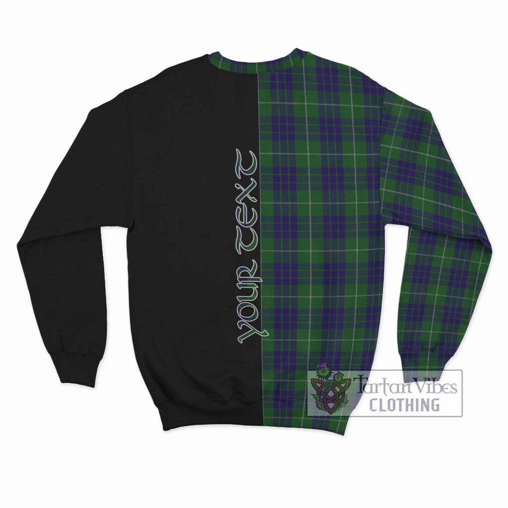 Hamilton Green Hunting Tartan Sweatshirt with Family Crest and Half Of Me Style - Tartanvibesclothing Shop