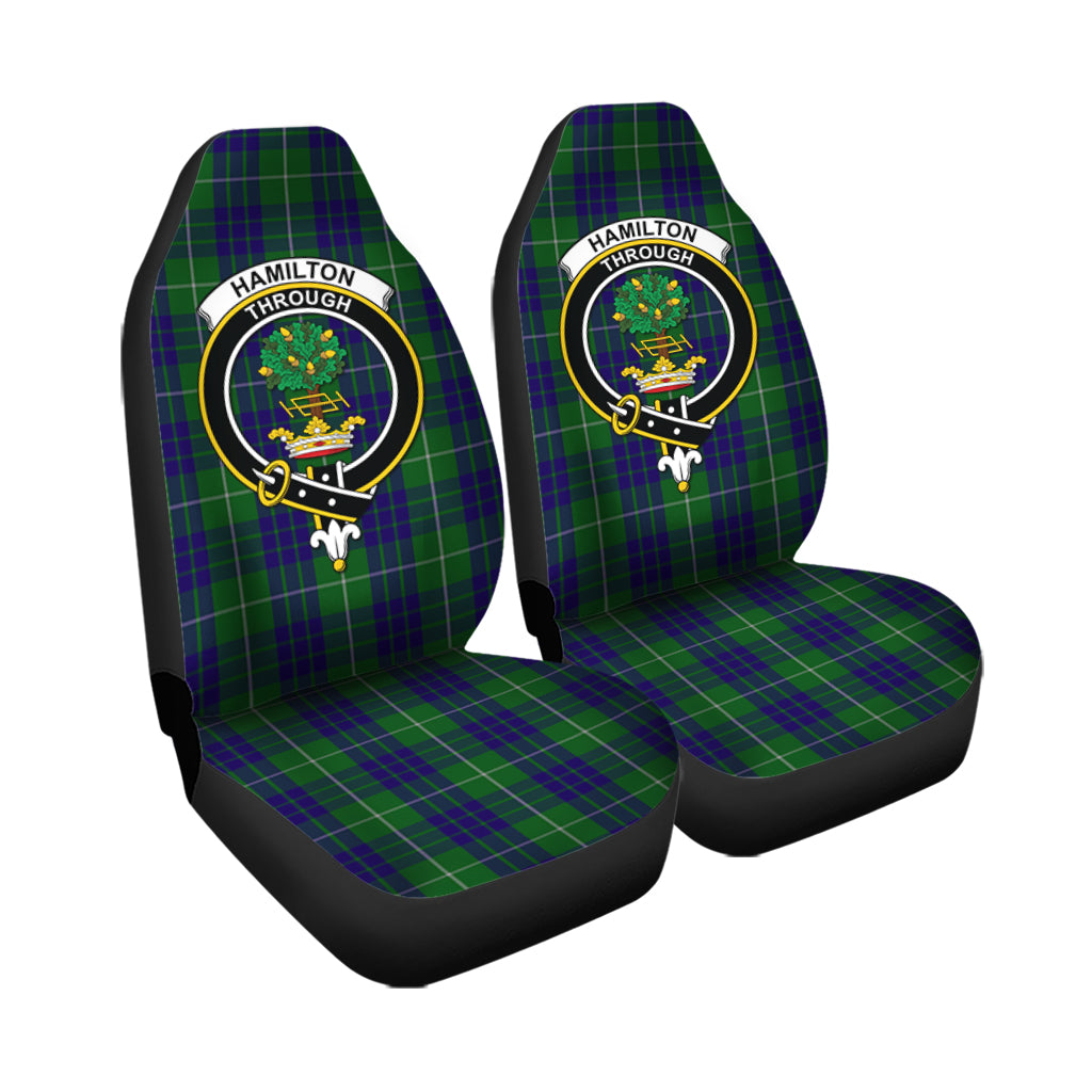 Hamilton Green Hunting Tartan Car Seat Cover with Family Crest - Tartanvibesclothing