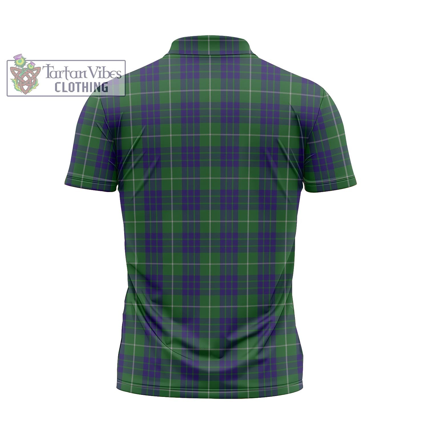 Tartan Vibes Clothing Hamilton Green Hunting Tartan Zipper Polo Shirt with Family Crest