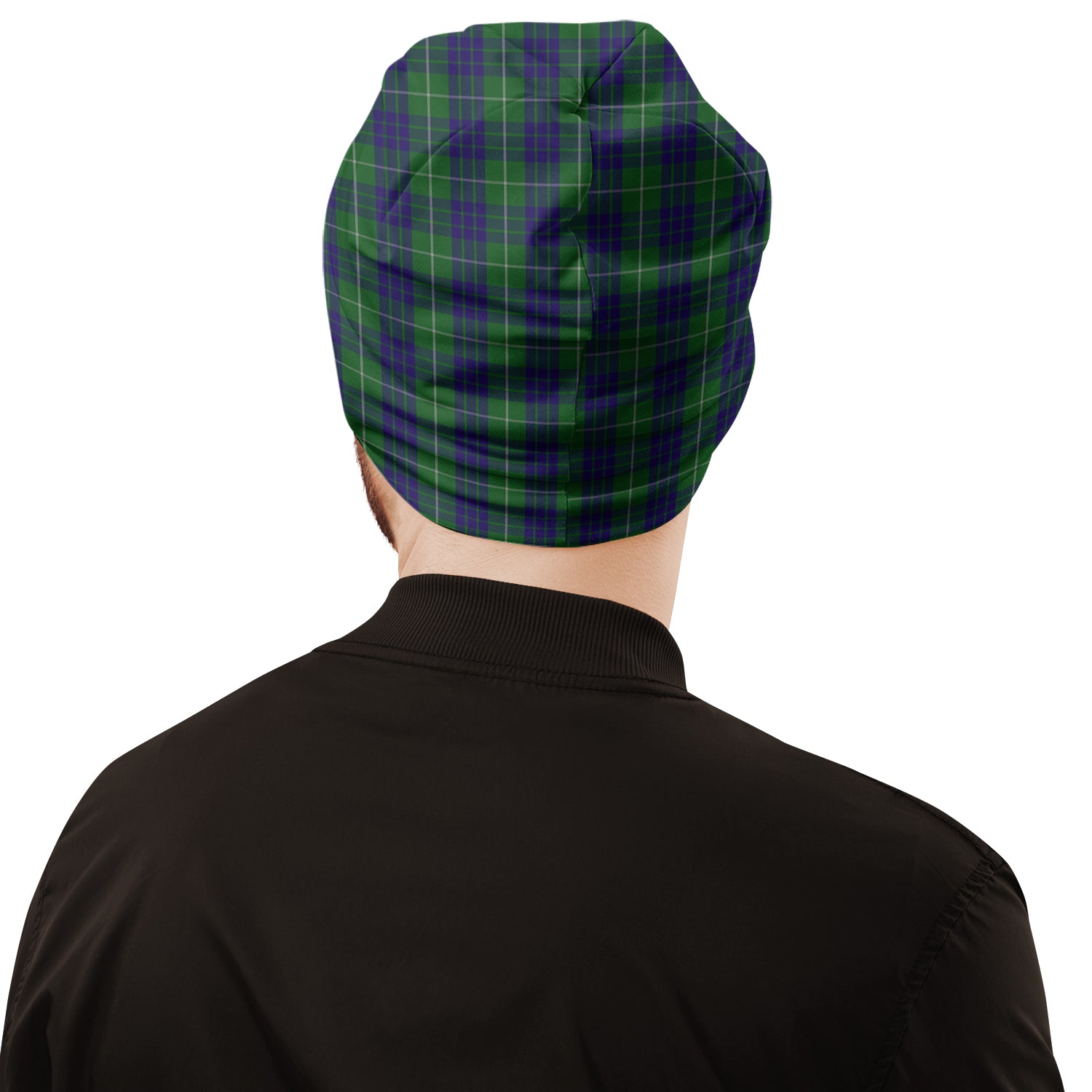 Hamilton Green Hunting Tartan Beanies Hat with Family Crest - Tartan Vibes Clothing