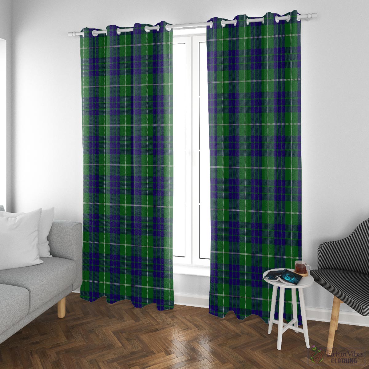 Hamilton Green Hunting Tartan Window Curtain