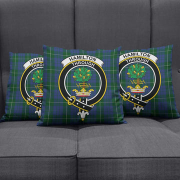 Hamilton Hunting Tartan Pillow Cover with Family Crest