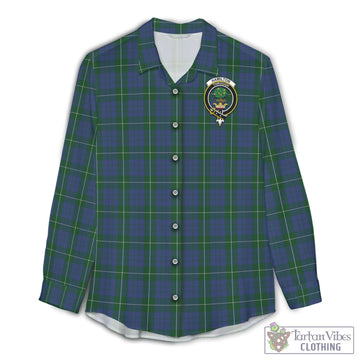 Hamilton Hunting Tartan Women's Casual Shirt with Family Crest