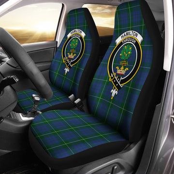 Hamilton Hunting Tartan Car Seat Cover with Family Crest