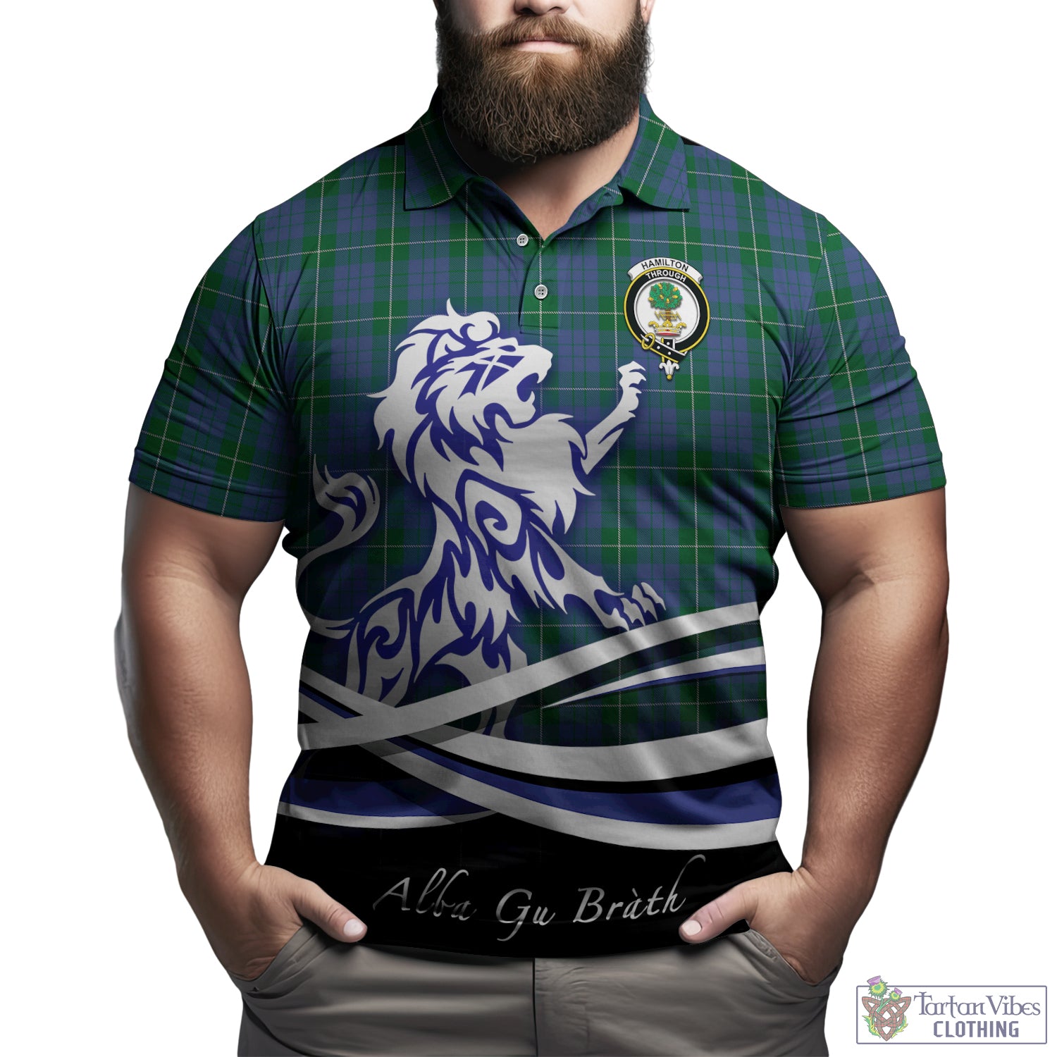 hamilton-hunting-tartan-polo-shirt-with-alba-gu-brath-regal-lion-emblem