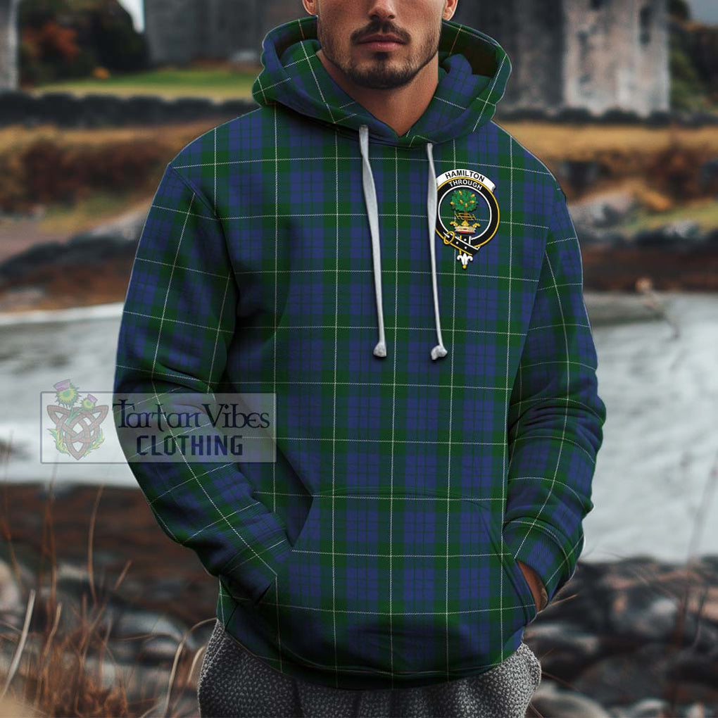 Hamilton Hunting Tartan Cotton Hoodie with Family Crest Pullover Hoodie XS - Tartan Vibes Clothing