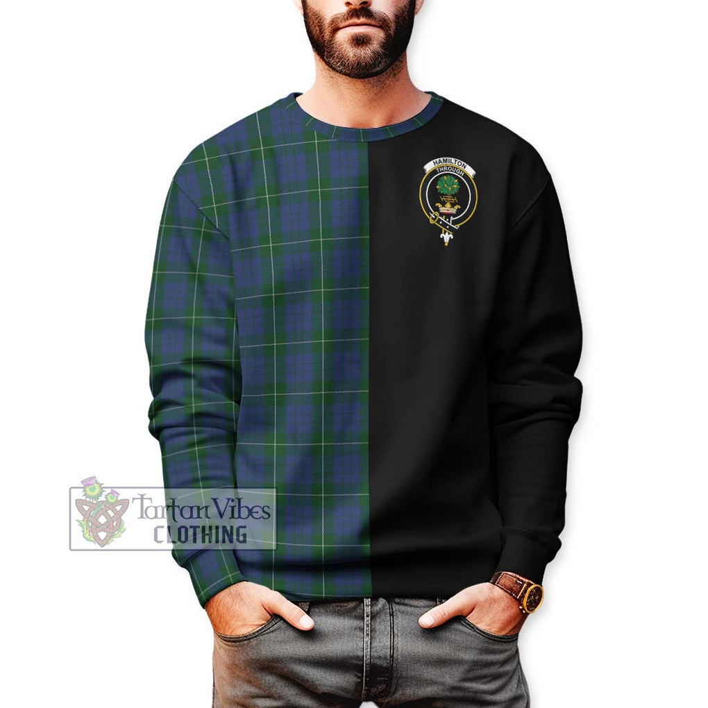 Hamilton Hunting Tartan Sweatshirt with Family Crest and Half Of Me Style Unisex - Tartanvibesclothing Shop