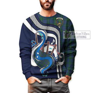 Hamilton Hunting Tartan Sweatshirt with Epic Bagpipe Style