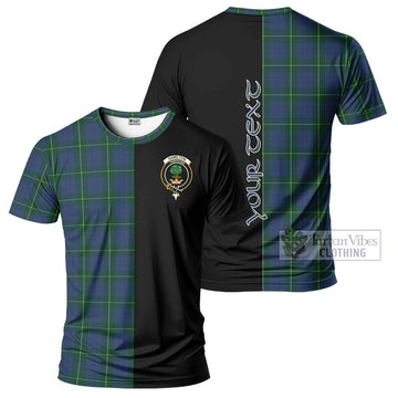 Hamilton Hunting Tartan T-Shirt with Family Crest and Half Of Me Style