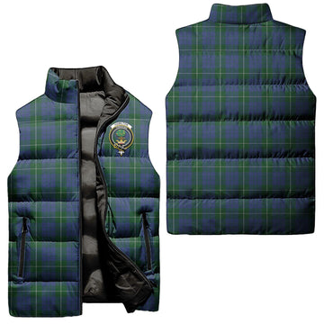 Hamilton Hunting Tartan Sleeveless Puffer Jacket with Family Crest