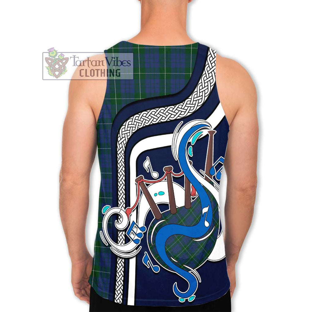 Hamilton Hunting Tartan Men's Tank Top with Epic Bagpipe Style - Tartanvibesclothing Shop