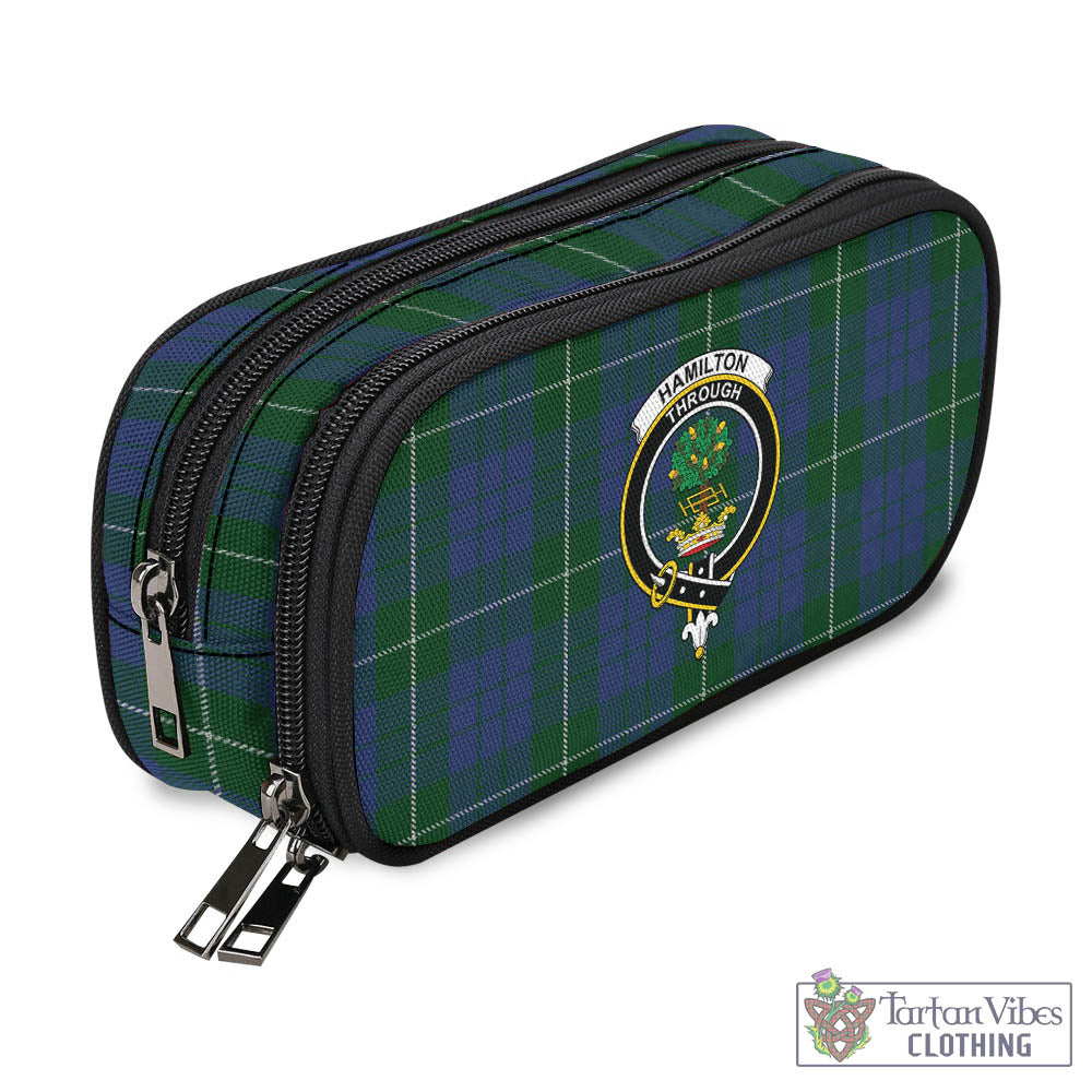 Tartan Vibes Clothing Hamilton Hunting Tartan Pen and Pencil Case with Family Crest