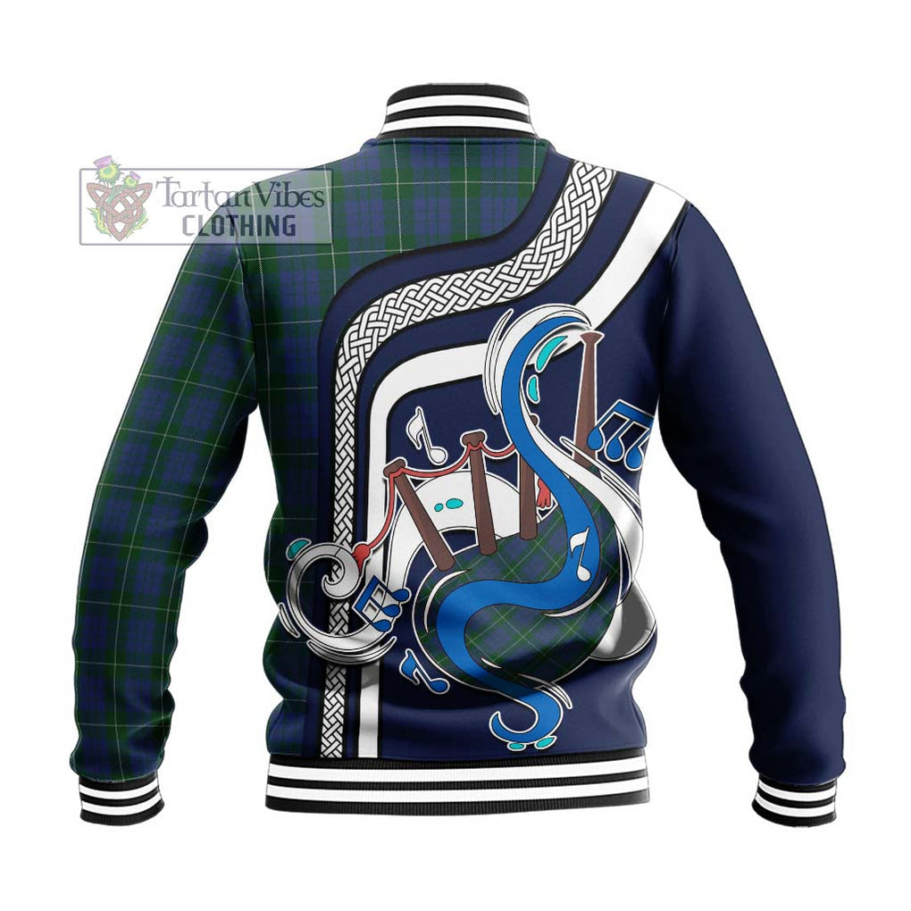 Tartan Vibes Clothing Hamilton Hunting Tartan Baseball Jacket with Epic Bagpipe Style