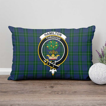 Hamilton Hunting Tartan Pillow Cover with Family Crest