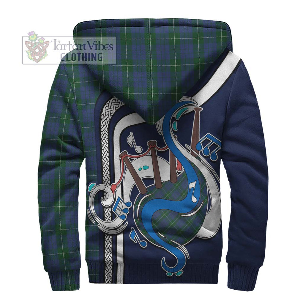 Hamilton Hunting Tartan Sherpa Hoodie with Epic Bagpipe Style - Tartanvibesclothing Shop