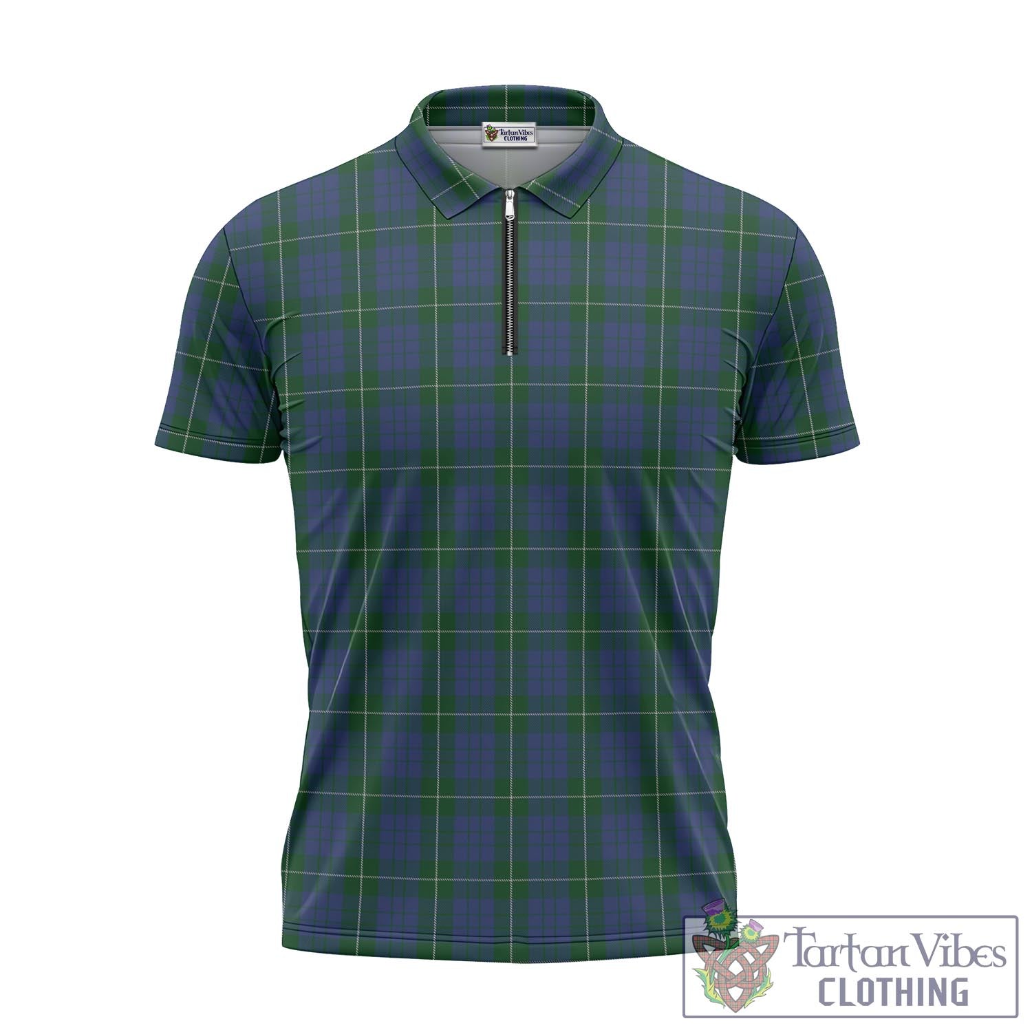 Tartan Vibes Clothing Hamilton Hunting Tartan Zipper Polo Shirt