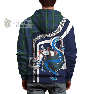 Hamilton Hunting Tartan Hoodie with Epic Bagpipe Style