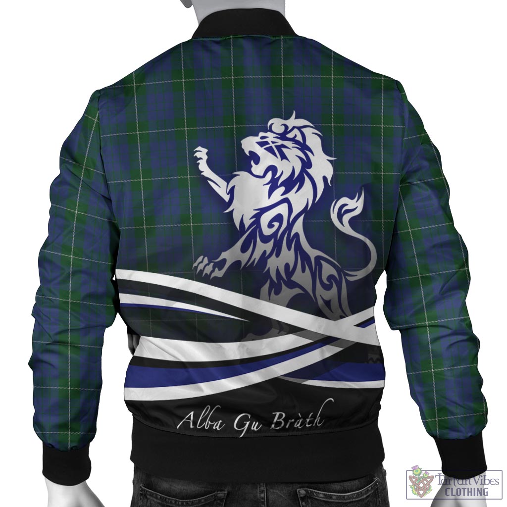 Tartan Vibes Clothing Hamilton Hunting Tartan Bomber Jacket with Alba Gu Brath Regal Lion Emblem