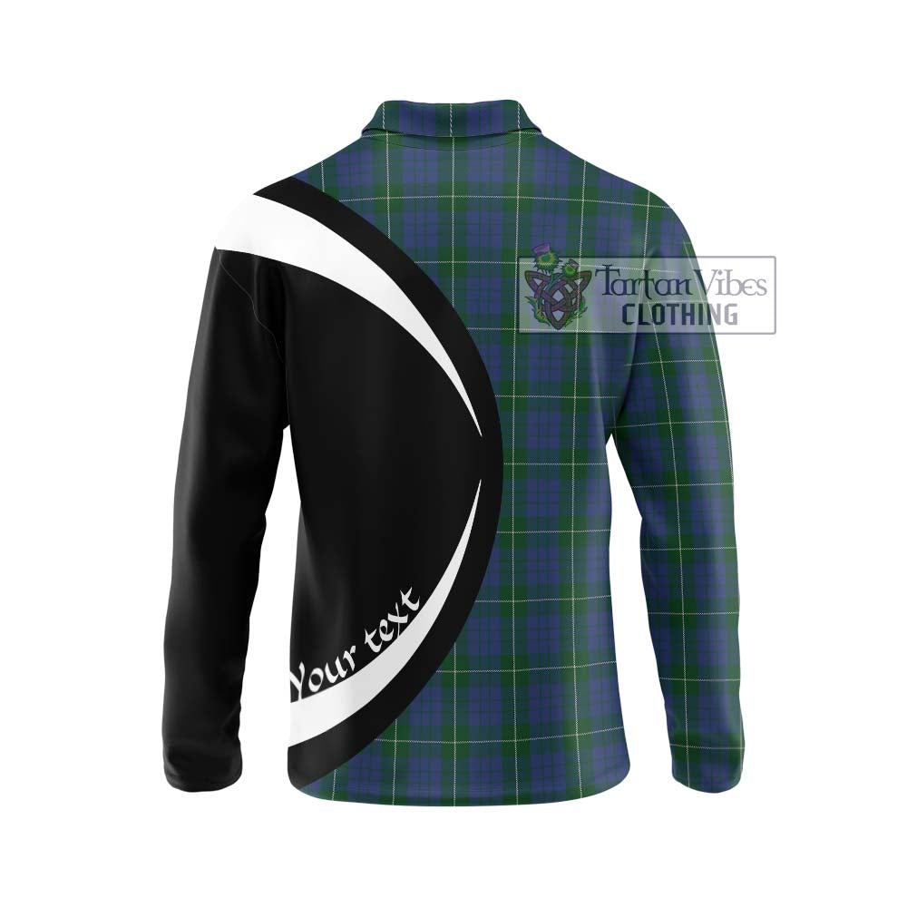 Hamilton Hunting Tartan Long Sleeve Polo Shirt with Family Crest Circle Style - Tartan Vibes Clothing