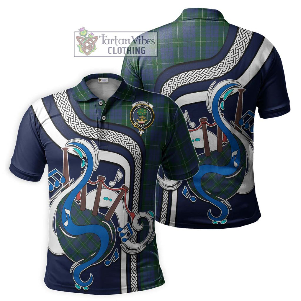 Tartan Vibes Clothing Hamilton Hunting Tartan Polo Shirt with Epic Bagpipe Style