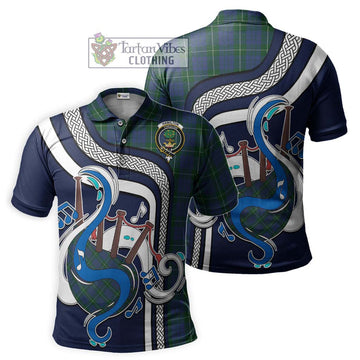 Hamilton Hunting Tartan Polo Shirt with Epic Bagpipe Style