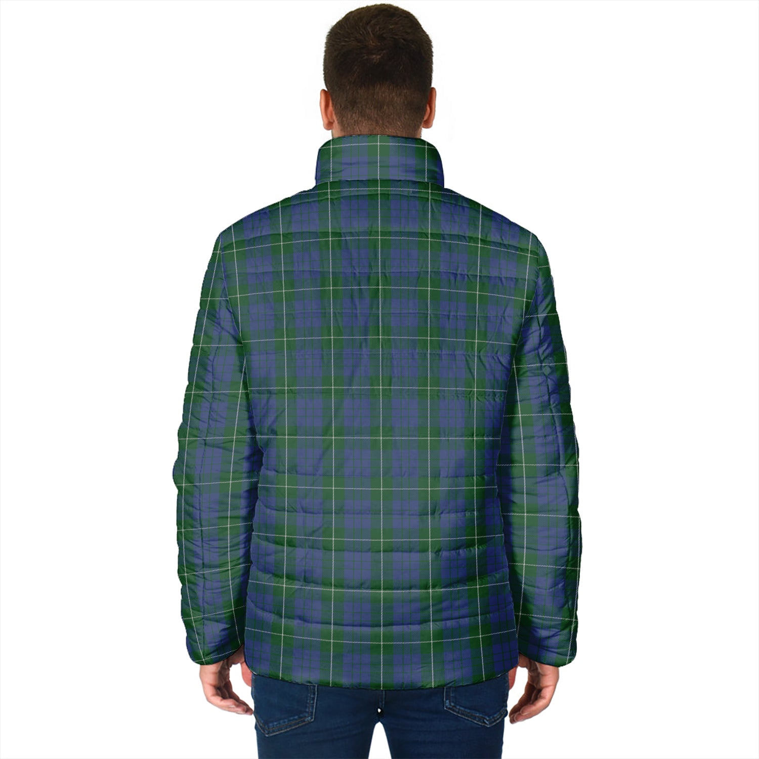 Hamilton Hunting Tartan Padded Jacket with Family Crest - Tartan Vibes Clothing