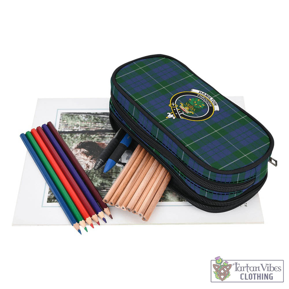 Tartan Vibes Clothing Hamilton Hunting Tartan Pen and Pencil Case with Family Crest