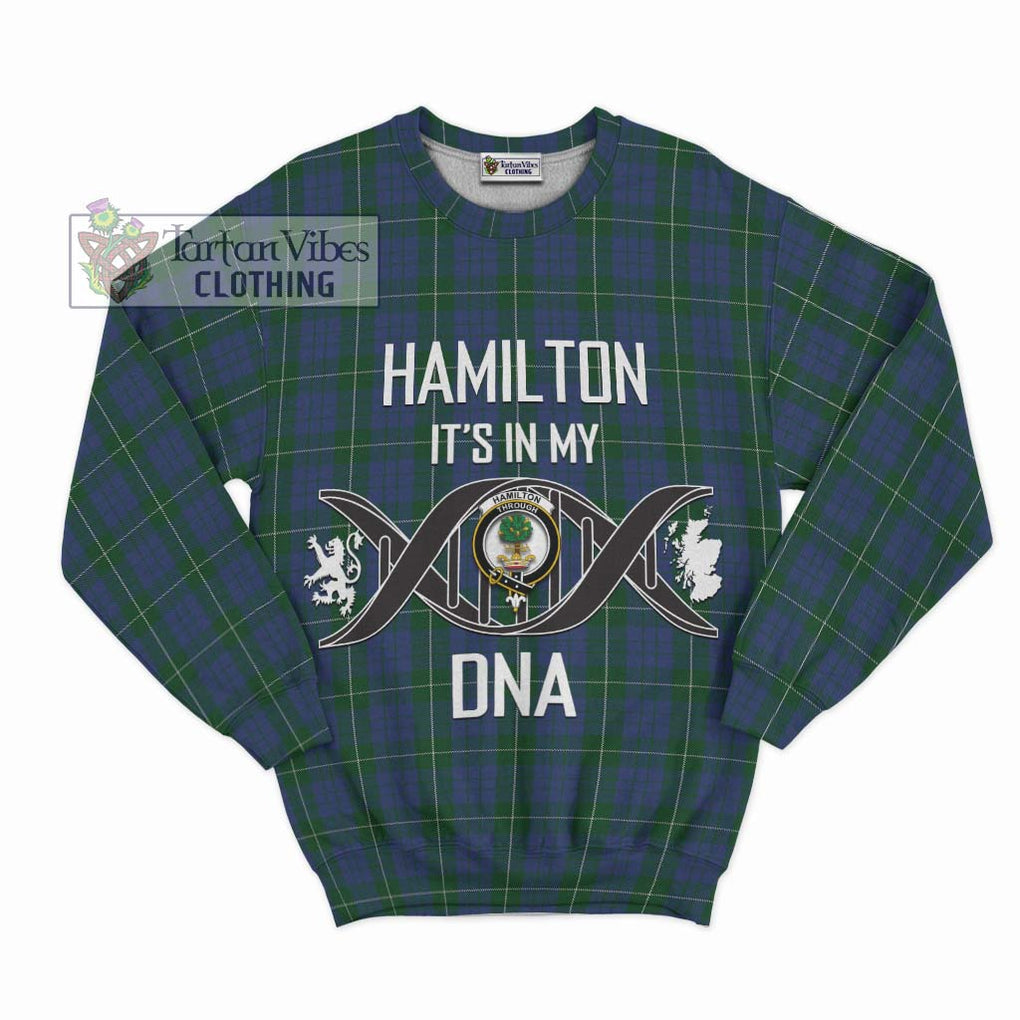 Hamilton Hunting Tartan Sweatshirt with Family Crest DNA In Me Style - Tartanvibesclothing Shop