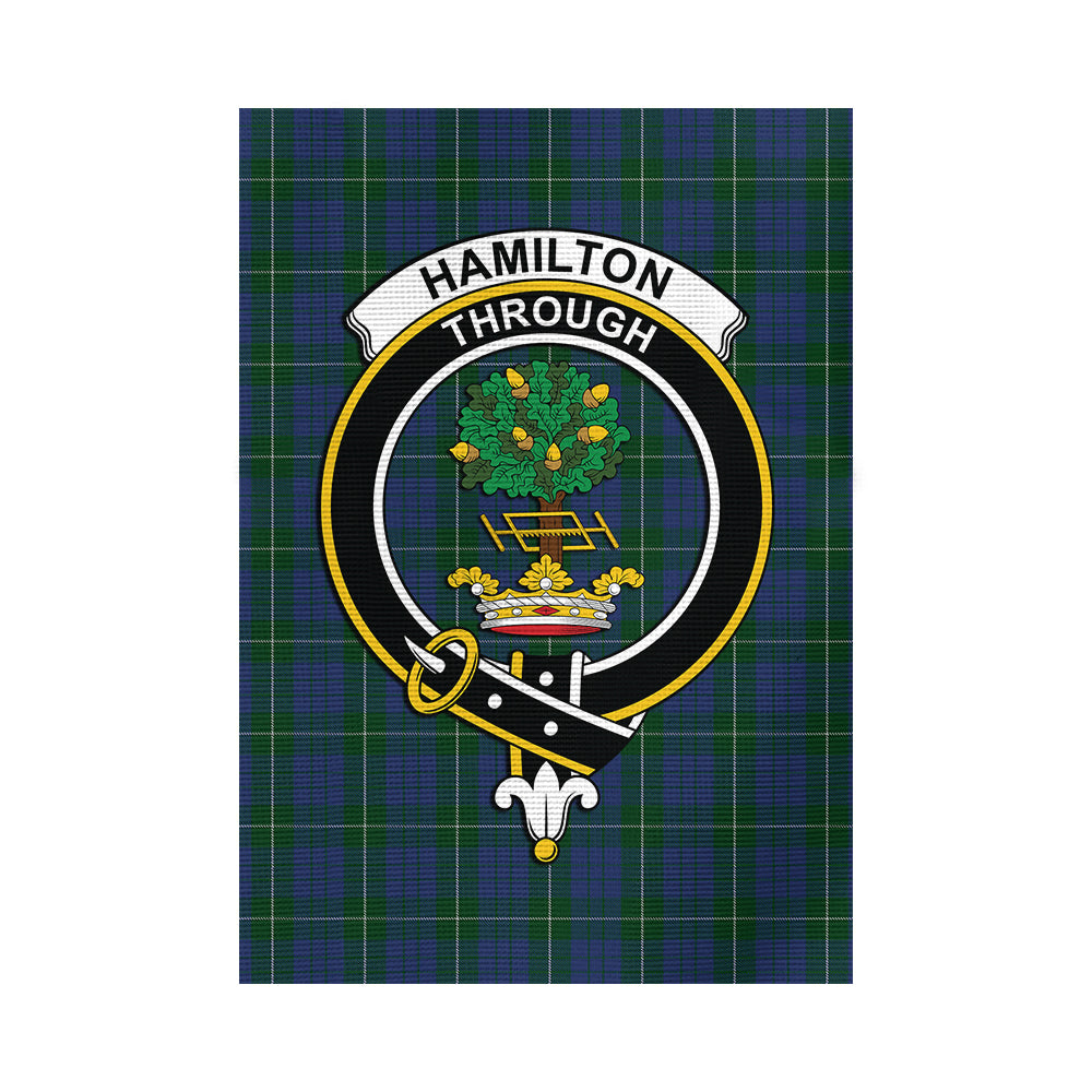 hamilton-hunting-tartan-flag-with-family-crest