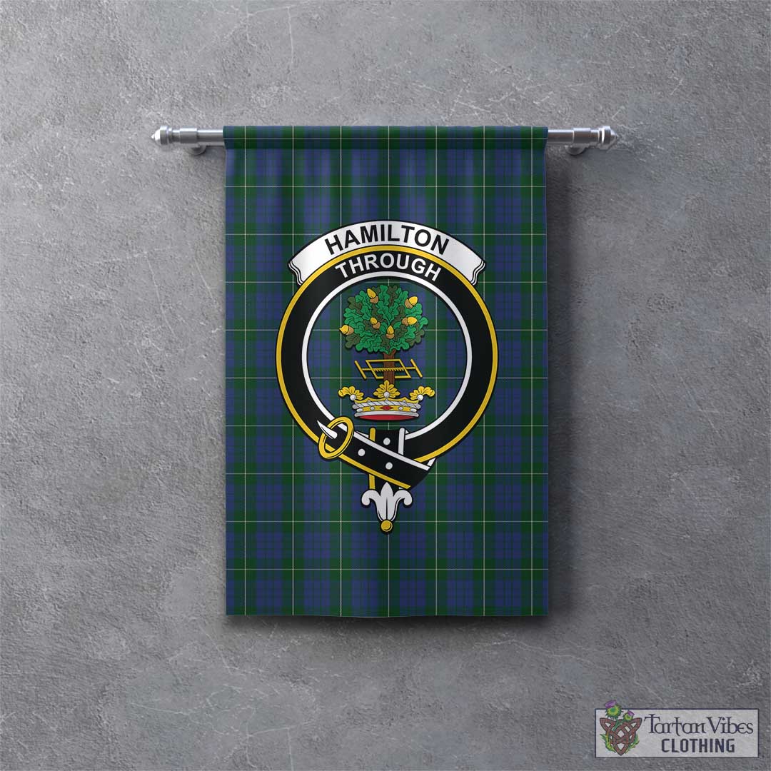 Tartan Vibes Clothing Hamilton Hunting Tartan Gonfalon, Tartan Banner with Family Crest