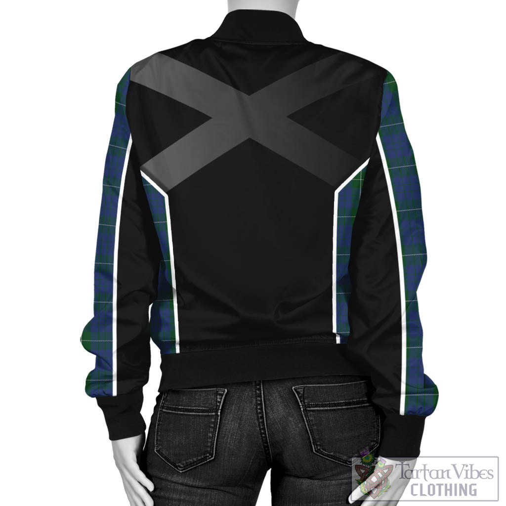 Tartan Vibes Clothing Hamilton Hunting Tartan Bomber Jacket with Family Crest and Scottish Thistle Vibes Sport Style