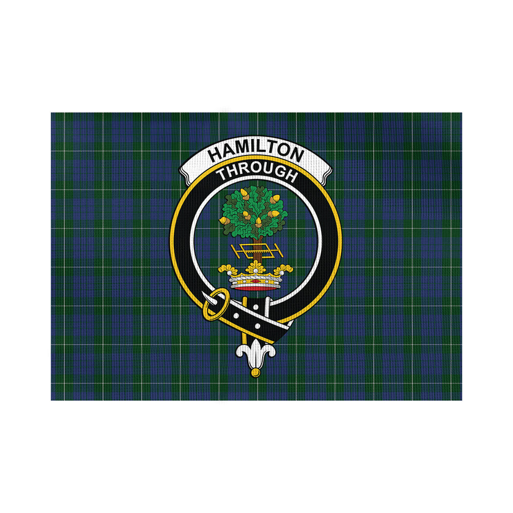 hamilton-hunting-tartan-flag-with-family-crest