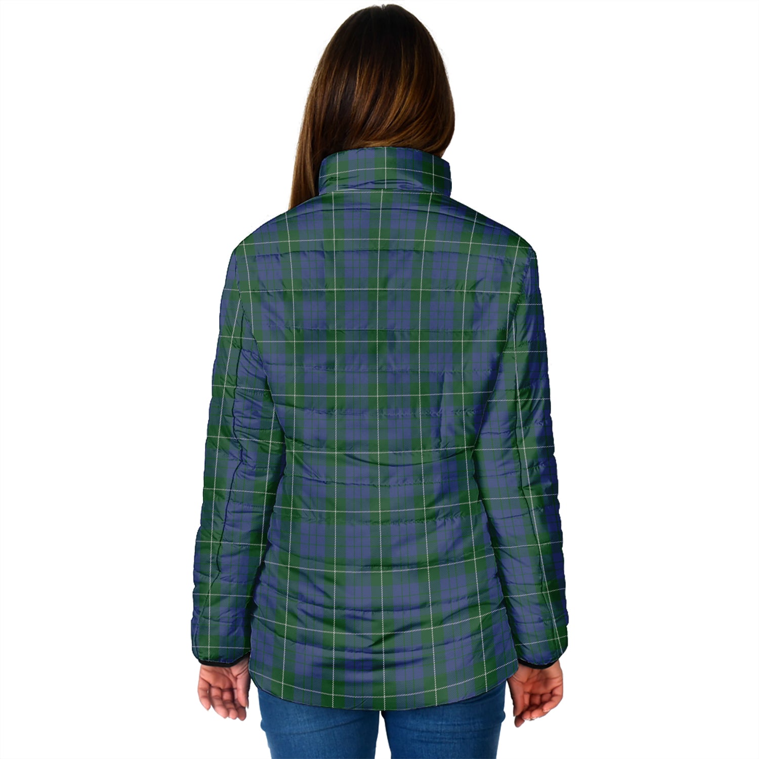 Hamilton Hunting Tartan Padded Jacket with Family Crest - Tartan Vibes Clothing