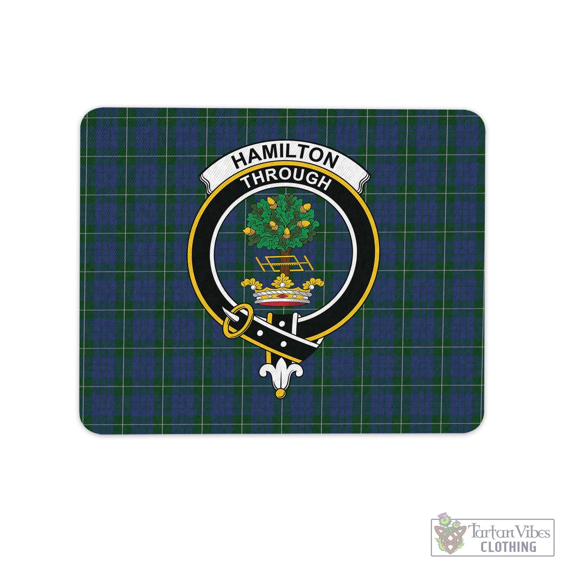 Tartan Vibes Clothing Hamilton Hunting Tartan Mouse Pad with Family Crest