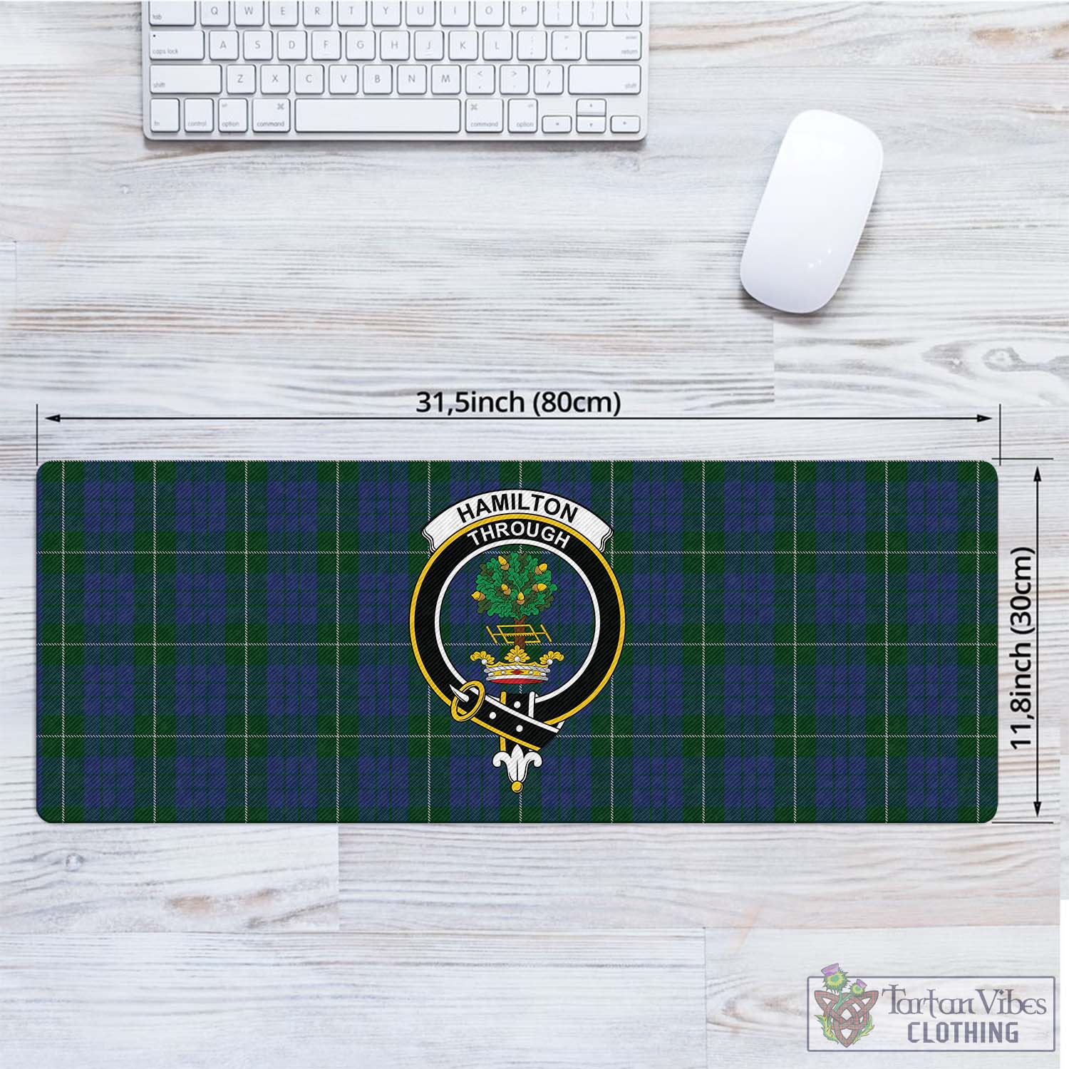 Tartan Vibes Clothing Hamilton Hunting Tartan Mouse Pad with Family Crest