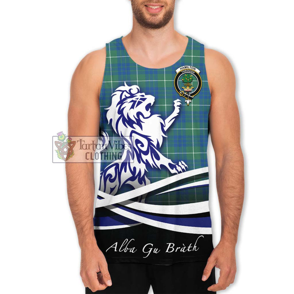 Hamilton Hunting Ancient Tartan Men's Tank Top with Alba Gu Brath Regal Lion Emblem Men - Tartanvibesclothing Shop