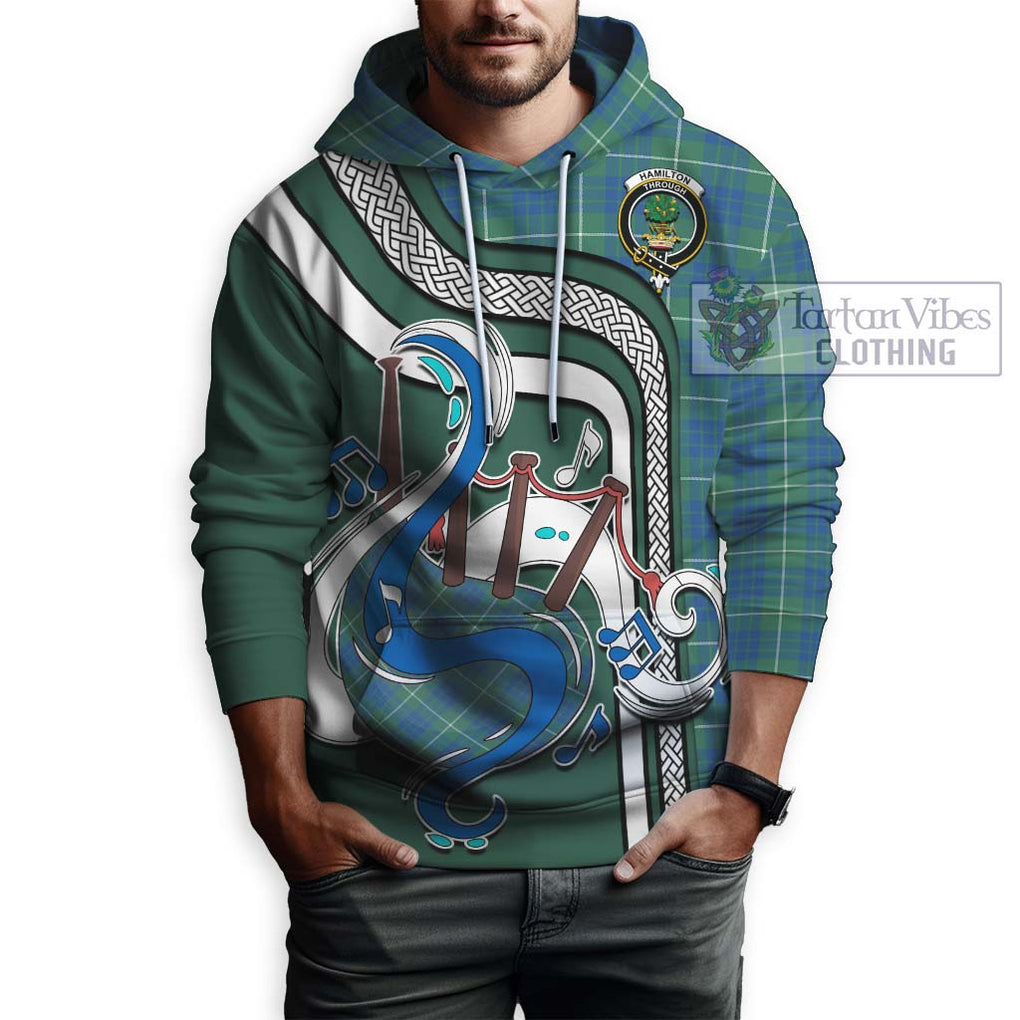 Hamilton Hunting Ancient Tartan Hoodie with Epic Bagpipe Style Zip Hoodie - Tartanvibesclothing Shop