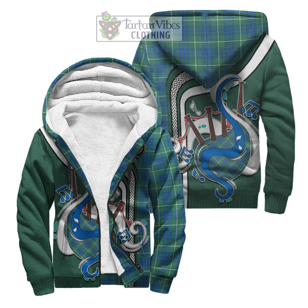 Hamilton Hunting Ancient Tartan Sherpa Hoodie with Epic Bagpipe Style Unisex S - Tartanvibesclothing Shop