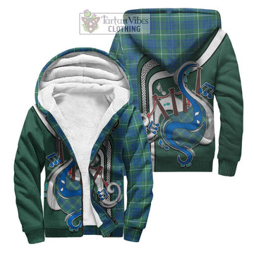 Hamilton Hunting Ancient Tartan Sherpa Hoodie with Epic Bagpipe Style