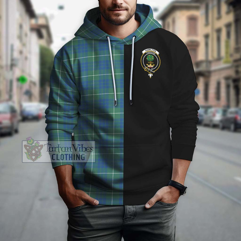 Hamilton Hunting Ancient Tartan Hoodie with Family Crest and Half Of Me Style Zip Hoodie - Tartanvibesclothing Shop