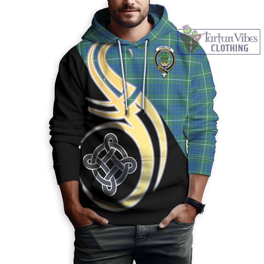 Hamilton Hunting Ancient Tartan Hoodie with Family Crest and Celtic Symbol Style Zip Hoodie - Tartan Vibes Clothing