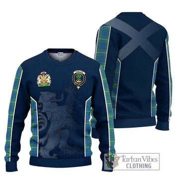 Hamilton Hunting Ancient Tartan Ugly Sweater with Family Crest and Lion Rampant Vibes Sport Style