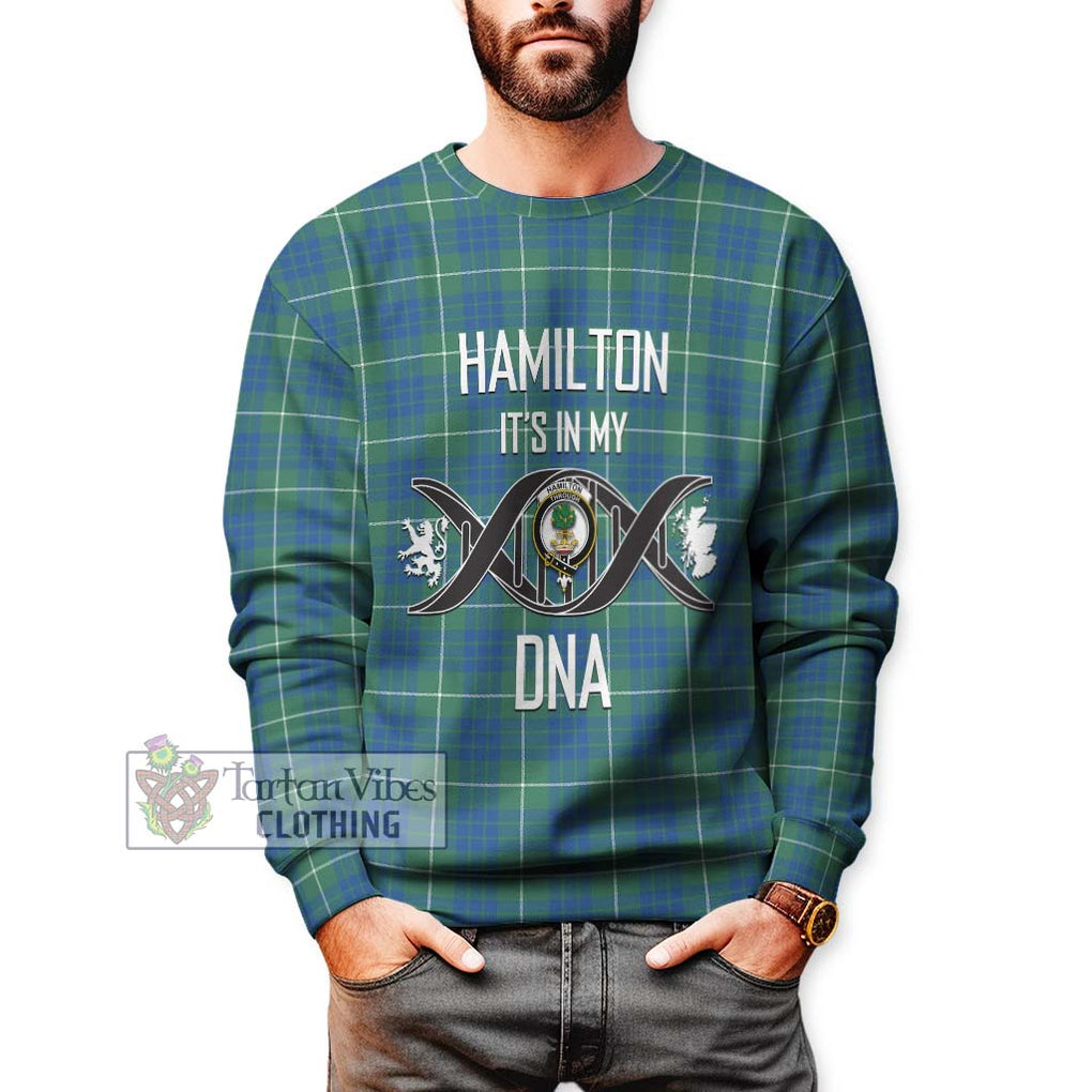 Hamilton Hunting Ancient Tartan Sweatshirt with Family Crest DNA In Me Style Unisex - Tartanvibesclothing Shop