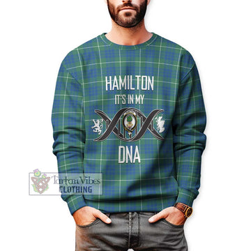 Hamilton Hunting Ancient Tartan Sweatshirt with Family Crest DNA In Me Style