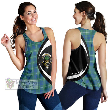 Hamilton Hunting Ancient Tartan Women's Racerback Tanks with Family Crest Circle Style