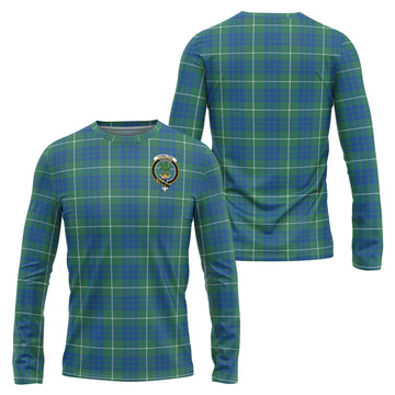 Hamilton Hunting Ancient Tartan Long Sleeve T-Shirt with Family Crest