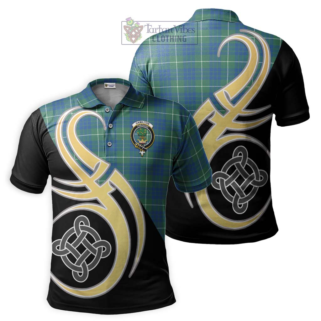 Hamilton Hunting Ancient Tartan Polo Shirt with Family Crest and Celtic Symbol Style Kid - Tartan Vibes Clothing