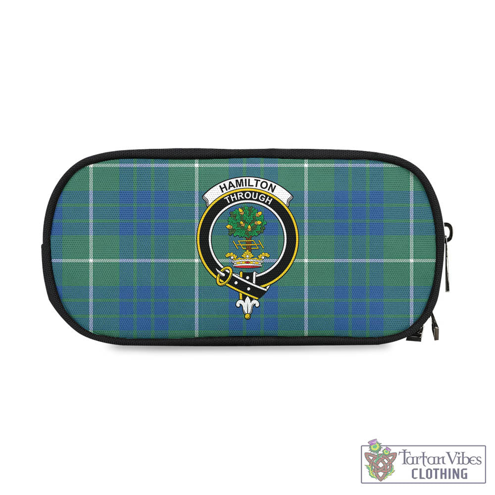 Tartan Vibes Clothing Hamilton Hunting Ancient Tartan Pen and Pencil Case with Family Crest