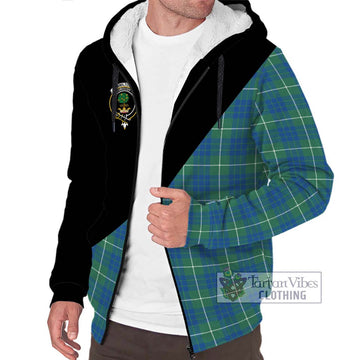 Hamilton Hunting Ancient Tartan Sherpa Hoodie with Family Crest and Military Logo Style